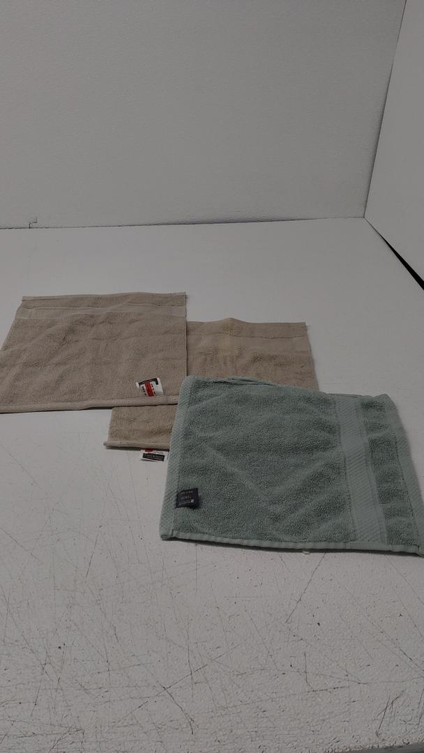 Three Towels 2 Gray 1 Blue