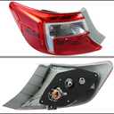 LH Outer Rear Tail Light Replacement for Toyota Camry 2012-2014 Clear Lens Left Driver Side Brake Lamp 8156006470 TO2804114