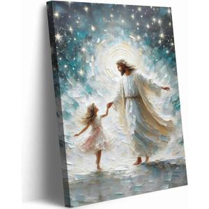 RDXLTOFO Jesus Wall Art Large:Contemporary Painting Canvas Print Bible Verse Artwork For Dining Room Decor and Catholic Home Decor And Home Office Family Room Decoration (24inx36in canvas)
