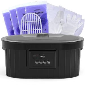 Paraffin Wax Machine for Hand and Feet, Waxkiss 5000ml Paraffin Bath with Lavender Paraffin Wax Warmer for Professional Spa & Arthritis Treatment At Home (Black)
