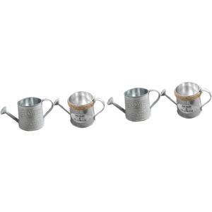 Holibanna 4pcs Vintage Iron Watering Can Flower Vase Rustic Decorative Container for Plants Lightweight Design Stable Base for Home and Garden (9X19CMx2pcs)