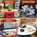 12 Pcs Plastic Ash Trays, Large Round 6.8" Vintage Ashtray Sets for Smokers Outdoor Indoor Home Office Patio Bar Restaurant Tabletop (Black)