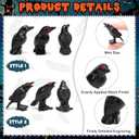 120 PCS Mini Resin Crow Figurines Halloween Decor Black Miniature Crow Gothic Tiny Raven Vase Filler Spooky Bird Ornament DIY Craft Project for Garden Landscape Scene Cupcake Topper Decoration