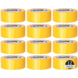 Oleitodh 12 Pack Yellow Duct Tape Heavy Duty,8.3 Mil Thickness,2 Inches x 60 Yards,Strong Industrial Strength,Flexible,No Residue,Waterproof and Tear by Hand,Multi-Use for Indoor & Outdoor Repairs