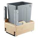 VEVOR Wood Pullout Trash Can for Kitchen Cabinets, 35 QT Garbage Waste Recycling Bin, Under Mount Waste Container, with Heavy Duty Metal Soft Close Sliding System, Door Kit, for Sink, Under Counter
