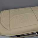 TIEHESYT Leather Seat Covers Front Pair with Lumbar Support and Headrest, Breathable and Waterproof Car Seat Cover, Universal Seat Covers for Cars, Trucks, SUVs, Airbag Compatible, Beige  