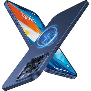 TORRAS Magnetic Slim-Fit for iPhone 15 Pro Max Case, Ultra-Thin 15 ProMax Phone Case Compatible with MagSafe, Lightweight Anti-Scratch Matte Hard Phone 15 ProMax Case 6.7 inch OriginFit, Navy Blue