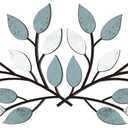 Hotop 2 Pieces Metal Tree Leaf Wall Decor Vine Olive Branch Leaf Wall Art Wrought Iron Scroll Sculptures Above the Bed, Living Room, Outdoor Decoration(Fresh Style,Fresh Color)