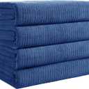 Bath Towels Set of 4 Extra Large 35 x 70 Inches,Luxury Thick High Absorbent and Quick Dry Bath Sheet,Ultra Soft Microfiber,Bathroom,Beach,Yoga,Sport,SPA,Fitness (Navy Blue)