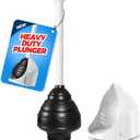 FORASTO Heavy Duty Toilet Plunger with Holder - Extra Large Diameter & Enhanced Cavity Design for Powerful Clog Removal, Odorless Toilet Plunger for Bathroom Accessories & Cleaning Supplies, White