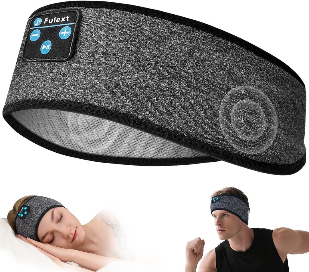 Sleep Headphones Bluetooth Headband - Sleeping Headphones for Side Sleeper Reduce Snoring Disturbance for Sleeping, Sports, Tech/Birthday for Women Men Mom Dad (Deep Greywhite)