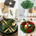 30 Pcs Artificial Pine Branches, Christmas Green Plants Branch Faux Greenery Stem Fake Pine Picks for Garland Wreath Christmas Craft Supplies and Home Garden Decor