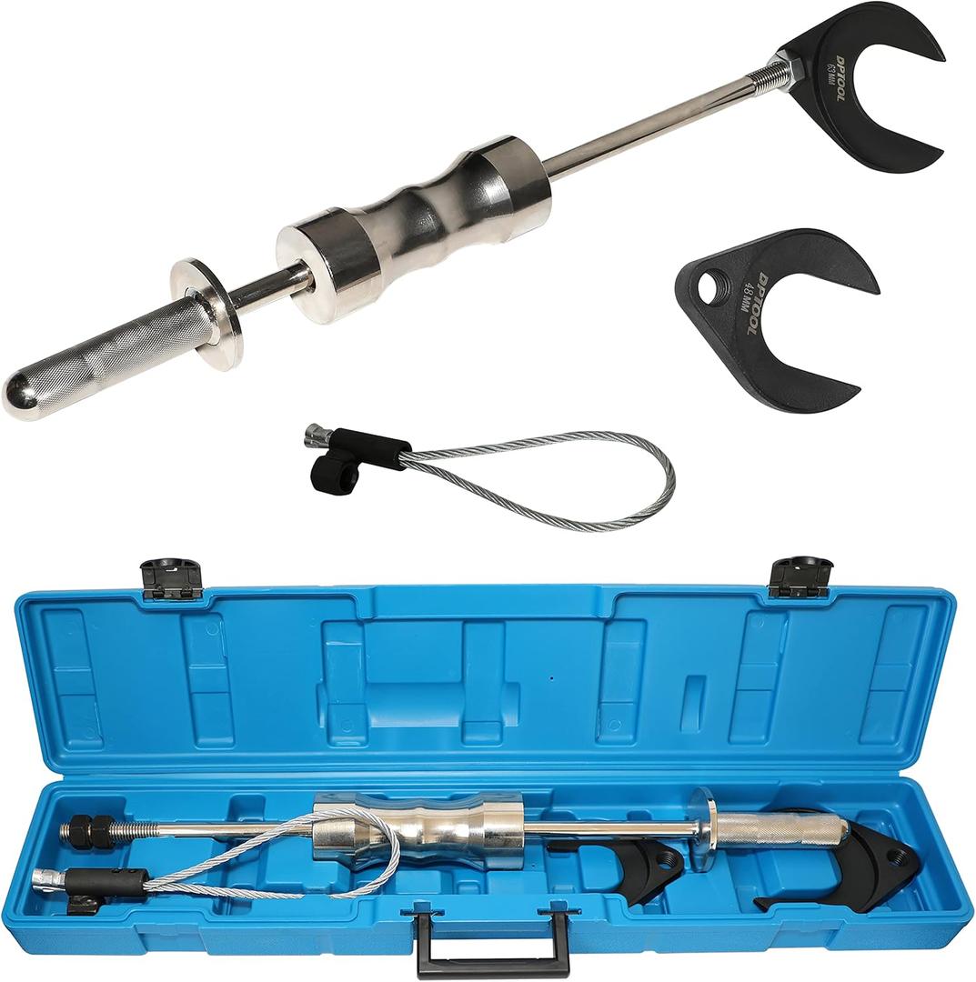 DPTOOL Inner CV Joint Puller Slide Hammer Front Wheel Drive Axle Half Shaft Removal Tool Kit Heavy Duty 10 Pounds Slide Hammer 63mm 48mm CV Joint Fork Adapter Attachments