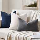 MIULEE Grey Couch Pillow Covers 18x18 Inch, Set of 2 Soft Chenille Decorative Square Throw Pillow Covers Farmhouse for Sofa Living Room Bed