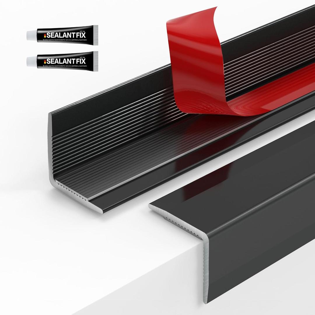 Tile Edge Trim,10Pack x 39 Inch Peel and Stick Aluminum Tile Trim, Self Adhesive Metal Tile Trim Edging for Kitchen Backsplash,Mirror Frame, Furniture, Matte Black