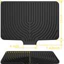 Silicone Dish Drying Mat for Kitchen Counter , Dish Drying Rack Mat with Built in Drain, 18 Inch Drying Mats for Dishes Dry Pad for Kitchen Counter,Not applicable Bumps up sink (1812inch, black)