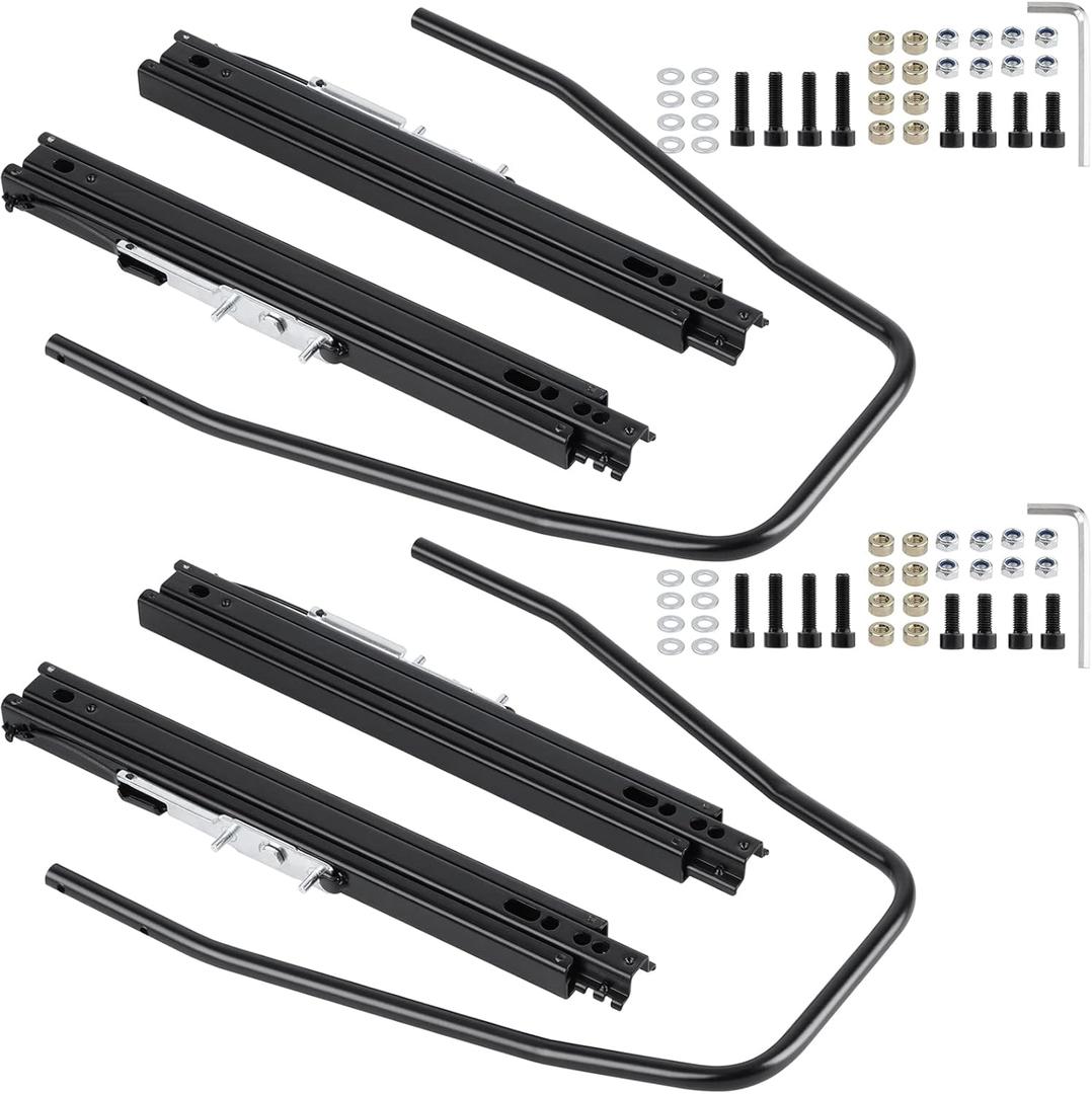 Slider Seat Track Set of 2 with Seat Mounting Hardware kit, Universal Seat Slider Compatible with Sparco, NRG, Bucket Seat and Racing Seat