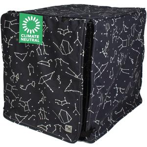 Molly Mutt Rocketman Dog Crate Cover, 100% Cotton Canvas Cover with 2 Roll-Up Panels, Ideal for Dog or Cat Crate, Durable, Washable, and Free of Harmful Chemicals, 42" x 28" x 31"