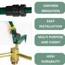 Hourleey 3-Arm Garden Sprinkler, 2 Pack High-Rise Lawn Sprinkler with Adjustable Telescoping Base, 360 Degree Rotation Sprinklers for Large Area Coverage Gardening Watering Lawn Irrigation System