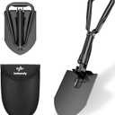 18.5" Folding Shovel, Collapsible Shovel for Car Snow, Camping Shovel and Pickax, Military Entrenching Tool for Gardening, Camping, Sand, Off Road, Portable Car Emergency kit (Black)