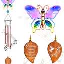 Butterfly Sympathy Wind Chimes for Loss of Grandma,Memorial Gifts for Loss of Grandma,Loss of Grandmother Sympathy Gifts,Bereavement Gift Ideas,Windchimes Outdoors