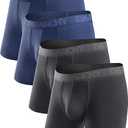 DAVID ARCHY Mens Underwear Boxer Briefs Breathable Soft Moisture-Wicking with Fly Underwear for Men Multipack XL