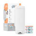 Diaper Genie Deluxe Gift Set Pail Diaper Disposal Made in Stainless Steel | Hands-Free Foot Pedal & Easy-Glide Function| Includes 2 Easy Roll Refills (48 Bags) | Baby Shower Gift