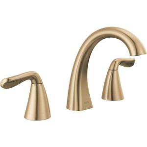 Delta Arvo Brushed Gold Faucet 3 Hole, 8 Inch Widespread Bathroom Sink Faucet for Vanity, Push-Pop Drain Assembly, Champagne Bronze 35840LF-CZ
