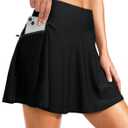 Kayrth Women's High Waisted Swim Skirt with Zipper Pockets Tummy Control Bathing Suit Swimsuit Tankini Bottoms (X-Large, Black)