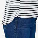 SOFIA'S CHOICE Women's Striped Shirt Loose Fit 3/4 Sleeve T Shirts Summer Casual Tee Top Black Medium (M)