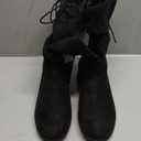 Luoika Women's Wide Width Ankle Boots - Low Heel Side Zipper Slouchy Mid Calf Boots Short Booties. 10XW