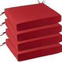 Bafode Patio Chair Cushions Set of 4, 18.5" x 16" x 3" Waterproof Outdoor Chair Cushions for Furniture, Seat Cushion with Ties, for Patio, Yard, Garden Dining Chair (Red)
