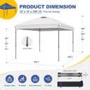 Explore Land 10x10 Pop Up Canopy with One Push Setup Heavy Duty Outdoor Sun Shade Tent for Beach,Camping,Events,Parties(White)