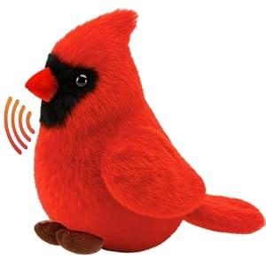 6 Pcs Cardinal Stuffed Animal with Authentic Bird Sound Stuffed Easter Gift Cardinals Bird Sounds Toy Cardinal Plush Toy for Kids