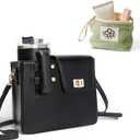 Outdoor Portable Crossbody Water Bottle Storage Bag, Adjustable Water Bottle Holder Suitable for Most Cups (Black)