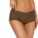 Annbon Ruched Scrunch Butt Bikini Bottoms Mid Rise boy Short Swim Bottoms Bathing Suit Bottoms for Women Full Coverage Large