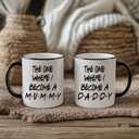 Mommy & Daddy Mug Set for New Mom and Dad, Pregnancy Announcement Gifts for New Parents, Promoted To Mummy & Daddy, First Time Mom Dad to Be Gifts 11oz