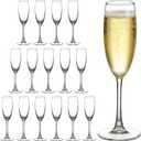 16PCS Champagne Flutes Glasses6.7oz Champagne Flutes Bulk with Classic Design,Long Stem Sparkling Wine Glasses for Wedding,Party,Restaurant, Bar