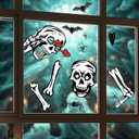 3 x Christmas & Halloween Static Window Clings Set (20x30cm & 35x28cm),8-10 Designs/Pack, Removable Decals for Glass (Halloween Gentleman Macabre, Polyvinyl Chloride, Extra Large)