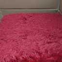 FinRec 8x10 Feet Red Rug for Living Room Bedroom, Fluffy Shag Area Rug, Non-Slip Plush Fuzzy Rugs for Nursery Kids Room Dorm Room Home Decor, Indoor Furry Floor Carpet