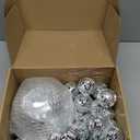 54 Pcs Disco Ball Hanging Decor - Mini Silver Mirror Ball Cake Topper for 74s Themed Party, Wedding, Christmas Supplies (321.2 In, 172 In, 43.2 In, 15.9 In)
