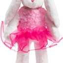 Ballet Bunny Stuffed Animal White Rabbit in Gauzy Dress Cute Easter Bunny Doll for Kids 21 inches Pink