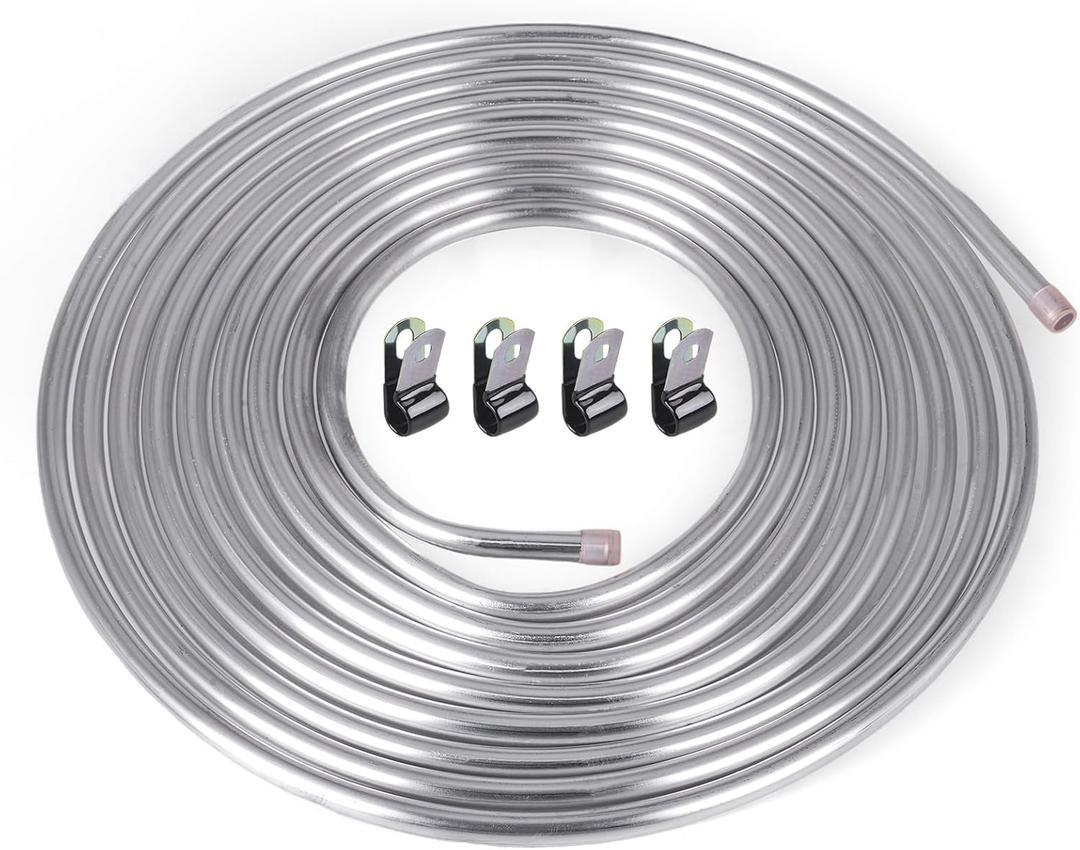 1/2" OD Aluminum Hard Fuel Line 25 Feet Hardline Tube Thickness is 0.039"
