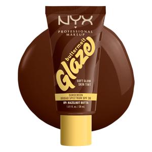 NYX PROFESSIONAL MAKEUP Buttermelt Glaze Soft Glow Skin Tint + SPF 30, Up To 12HR Wear, 09 Hazelnut Butta (1.01 Fl Oz (Pack of 1)) NYX PROFESSIONAL MAKEUP Buttermelt Glaze Soft Glow Skin Tint + SPF 30, Up To 12HR Wear, 09 Hazelnut Butta (1.01 Fl Oz (Pack of 1))