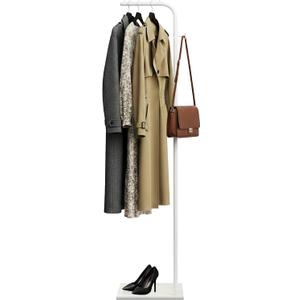 72H Metal Coat Rack with Marble Base, Freestanding Clothing Display Stand for Coats, Bags, Shoes and Scarves, Stable L Shaped Coat Stand for Bedroom, Entryway & Retail Store