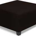 NeColorLife Oversized Square Ottoman Cover,Stretch Ottoman Slipcover,Thick Storage Ottoman Cover,Foot Stool Cover with Elastic Bottom for Living Room,Dark Brown,X-Large