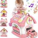 Montessori Toys for 1+ Year Olds Girl Gifts - 8-in-1 Musical Learning House Baby Toy 6-12 12-18 Months, Toddler Toys Age 1, 2 Year Old Girl Birthday Gifts (Pink)
