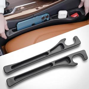 2 Pack Car Seat Gap Organizer, Seat Gap Filler Plug for Cars, SUVs & Trucks Prevents Lost Items, Great for Rideshare, Daily Commute & Long Trips, Universal Fit PU Leather, Black