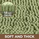 Bcoimo Bath Rugs Mat Set,2 Piece Non Slip Chenille Sage Bathroom Mat Sets | Extra Soft Bathroom Rug set;Non Slip with Rubber Backing Microfiber Mat;High Absorbent And Quick Drying mats;Machine Washable