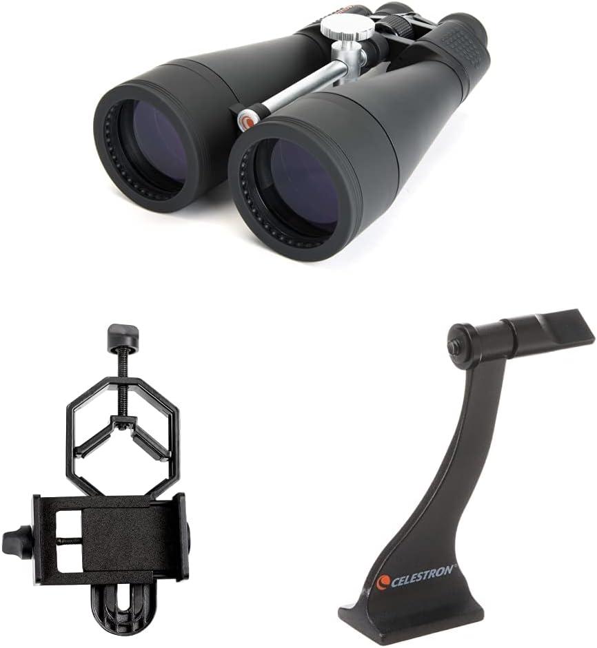 Celestron  SkyMaster 20X80 Binocular & Smartphone Photography Adapter for Telescope & 93524 Roof and Porro Binocular Tripod Adapter, Black